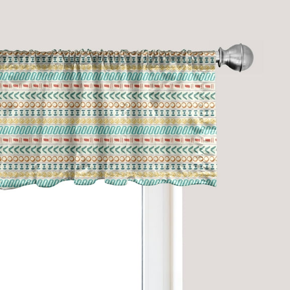 Ambesonne Ethnic Window Valance, Boho Striped Motif Art, 54" X 18", Multicolor