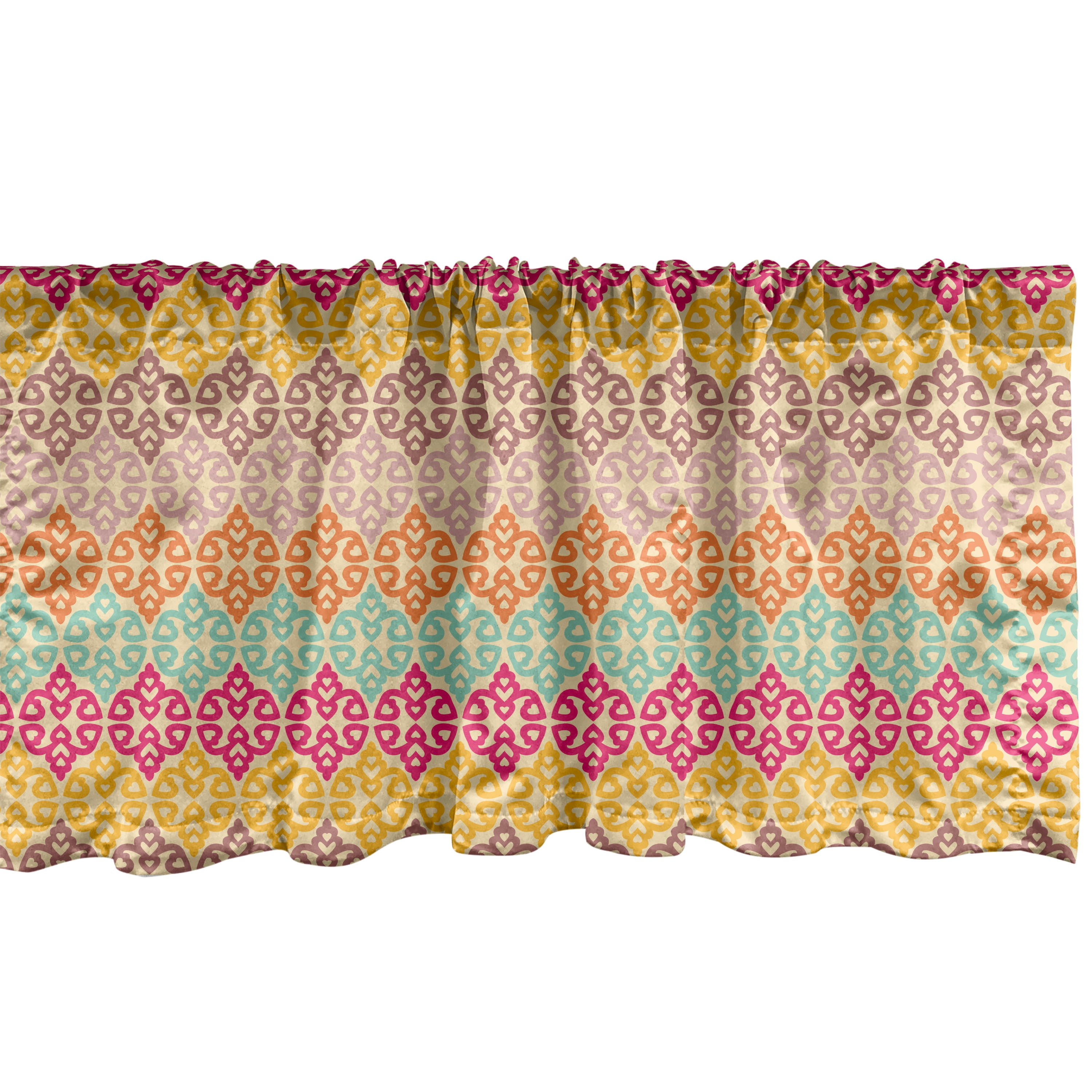 Multicolor Valance Ambesonne Ethnic Window Valance, Colorful Eastern Style Forms, 54