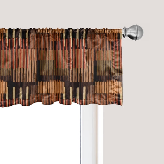 Ambesonne Ethnic Window Valance, Geometric Stripes Design, 54" X 18", Multicolor