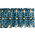 thumbnail image 1 of Ambesonne Ethnic Window Valance, Moroccan Stars Pattern with Geometric Shapes Bohemian Folklore Motifs, Curtain Valance for Kitchen Bedroom Decor with Rod Pocket, 54" X 12", Dark Taupe Off White, 1 of 3
