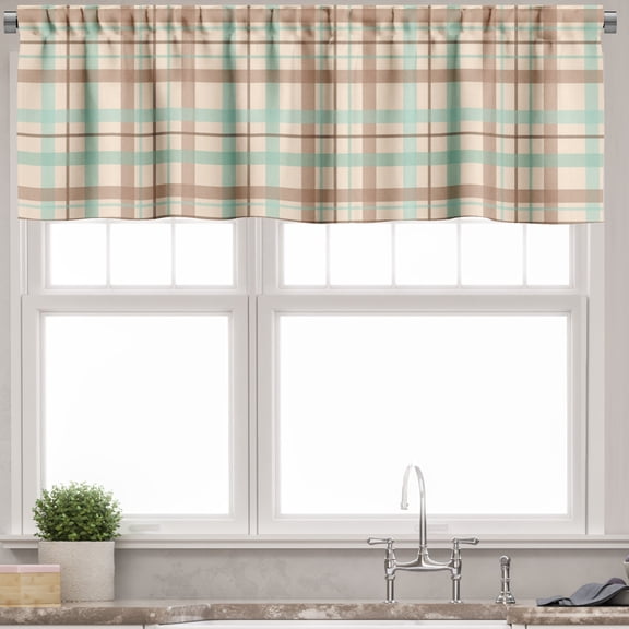 Ambesonne Ethnic Window Valance, Old Traditional Design, 54" X 18", Mint Green Beige Umber