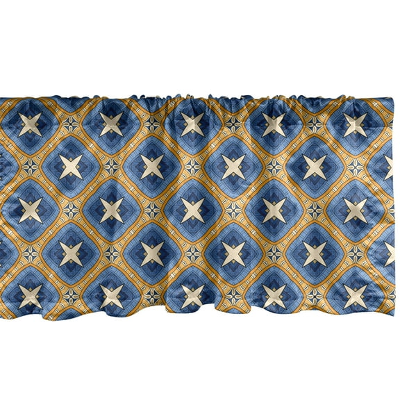 Ambesonne Ethnic Window Valance, Persian Design Folk Culture, 54" X 12", Pale Yellow Marigold