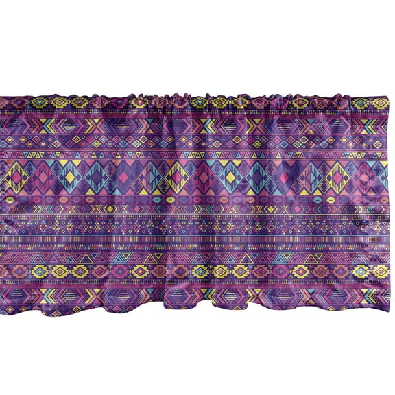 Ambesonne Ethnic Window Valance, Peruvian Inspired Pattern, 42" x 18", Multicolor