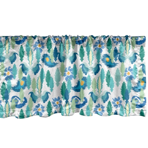 Ambesonne Ethnic Window Valance, Vibrant Floral Motifs, 42" x 18", Multicolor