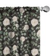 thumbnail image 1 of Ambesonne Eucalyptus Window Curtains, Top View Roses Leaves, Each 28" W x 95" L, Dark Grey Green Champagne, 1 of 4