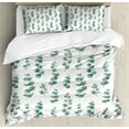 thumbnail image 1 of Ambesonne Eucalyptus Duvet Cover Set, Watercolor Like Leaves, 2-Calking, Laurel Green White, 1 of 7