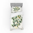 thumbnail image 1 of Ambesonne Eucalyptus Leaves Bedding Set 3 Pcs, Branches Polygons, TwinXL, Peacock Green Mustard, 1 of 2