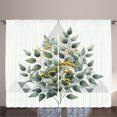 thumbnail image 1 of Ambesonne Eucalyptus Leaves Curtains 2 Panel Set, Branch Triangle, 108" x 84", Laurel Green White, 1 of 2