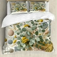 thumbnail image 1 of Ambesonne Eucalyptus Leaves Duvet Cover Set, Blooming Geometry, King, Green Multicolor, 1 of 5