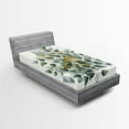 thumbnail image 1 of Ambesonne Eucalyptus Leaves Fitted Sheet, Branch Triangle, Twin Size, Laurel Green White, 1 of 3
