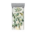 thumbnail image 1 of Ambesonne Eucalyptus Leaves Fitted Sheet & Pillow Sham Set, Branches Polygons, Twinxl, Peacock Green Mustard, 1 of 2