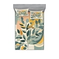 thumbnail image 1 of Ambesonne Eucalyptus Leaves Fitted Sheet & Pillow Sham Set, Geometric Nature, Full, Orange Dark Sea Green, 1 of 2