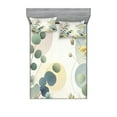 thumbnail image 1 of Ambesonne Eucalyptus Leaves Fitted Sheet & Pillow Sham Set, Pastel Meadow, Full, Laurel Green Blue Cream, 1 of 2