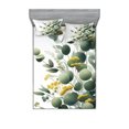 thumbnail image 1 of Ambesonne Eucalyptus Leaves Fitted Sheet & Pillow Sham Set, Round Leaf Branch, Queen, Mustard and Peacock Green, 1 of 2