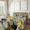 thumbnail image 1 of Ambesonne Eucalyptus Leaves Fitted & Top Sheet Set with Shams, Retro Branches, Orange Blue Grey Peach, 1 of 5
