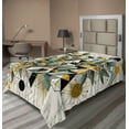 thumbnail image 1 of Ambesonne Eucalyptus Leaves Flat Sheet, Blossomy Leaf Art, TwinXL Size, Green Black Mustard, 1 of 1