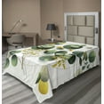 thumbnail image 1 of Ambesonne Eucalyptus Leaves Flat Sheet, Boho Leaf Design, Twin Size, Fern Green Yellow and White, 1 of 1