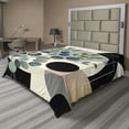 thumbnail image 1 of Ambesonne Eucalyptus Leaves Flat Sheet, Cold Mid Century, King Size, Black Blue Grey and Green, 1 of 1