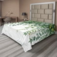 thumbnail image 1 of Ambesonne Eucalyptus Leaves Flat Sheet, Leafy Branches, Queen Size, Fern Green Pastel Yellow, 1 of 1