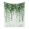 thumbnail image 1 of Ambesonne Eucalyptus Leaves Fleece Throw Blanket Leafy Branches 50"x70" Fern Green Pastel Yellow, 1 of 5