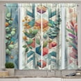 thumbnail image 1 of Ambesonne Eucalyptus Leaves Kitchen Curtains, Leaf Geometrics, 55"x45", Teal Multicolor, 1 of 3