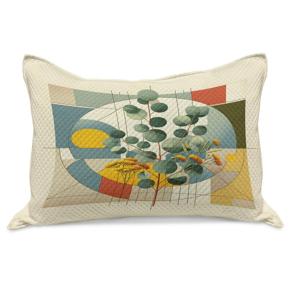 Ambesonne Eucalyptus Leaves Knitted Quilt Pillowcover, Classic Branches, 30"x20", Laurel Green Multicolor