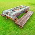 thumbnail image 1 of Ambesonne Eucalyptus Leaves Outdoor Tablecloth, Leaf Geometrics, 58"x84", Teal Multicolor, 1 of 2