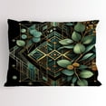 thumbnail image 1 of Ambesonne Eucalyptus Leaves Pillow Sham, Art Deco Botany, 36" X 20", Black Laurel Green Amber, 1 of 2
