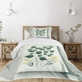 thumbnail image 1 of Ambesonne Eucalyptus Leaves Quilted Bedspread Set 2 Pcs, Minimal Botanical, Twin Size, Reseda Green Yellow Grey, 1 of 4