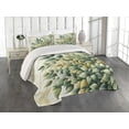 thumbnail image 1 of Ambesonne Eucalyptus Leaves Quilted Coverlet 3 Pcs, Bold Branches, King Size, Laurel Green Eggshell, 1 of 4