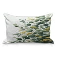 thumbnail image 1 of Ambesonne Eucalyptus Leaves Quilted Pillowcover, Round Leaf Branch, 30" x 20", Mustard and Peacock Green, 1 of 2
