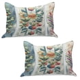 thumbnail image 1 of Ambesonne Eucalyptus Leaves Knitted Quilt Pillowcover Set of 2, Leaf Geometrics, 30" x 20", Teal Multicolor, 1 of 1