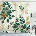 thumbnail image 1 of Ambesonne Eucalyptus Leaves Shower Curtain, Autumn Blooms, 69"Wx84"L, Dark Teal Amber Ivory, 1 of 4