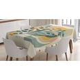 thumbnail image 1 of Ambesonne Eucalyptus Leaves Tablecloth Rectangular Table Cover, Geometric Nature, 52"x70", Orange Dark Sea Green, 1 of 3