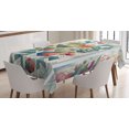 thumbnail image 1 of Ambesonne Eucalyptus Leaves Tablecloth Rectangular Table Cover, Leaf Geometrics, 60"x84", Teal Multicolor, 1 of 3