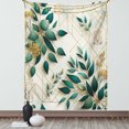 thumbnail image 1 of Ambesonne Eucalyptus Leaves Tapestry Wall Hanging, Autumn Blooms, 60"x80", Dark Teal Amber Ivory, 1 of 3