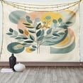 thumbnail image 1 of Ambesonne Eucalyptus Leaves Tapestry Wall Hanging, Geometric Nature, 80"x60", Orange Dark Sea Green, 1 of 3