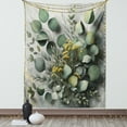 thumbnail image 1 of Ambesonne Eucalyptus Leaves Tapestry Wall Hanging, Love of Nature, 60"x80", Mustard and Reseda Green, 1 of 3