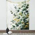 thumbnail image 1 of Ambesonne Eucalyptus Leaves Tapestry Wall Hanging, Round Leaf Branch, 40"x60", Mustard and Peacock Green, 1 of 3