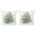 thumbnail image 1 of Ambesonne Eucalyptus Leaves Throw Pillow Cover 2 Pack, Branch Triangle, 24", Laurel Green White, 1 of 1