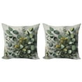 thumbnail image 1 of Ambesonne Eucalyptus Leaves Throw Pillow Cover 2 Pack, Love of Nature, 16", Mustard and Reseda Green, 1 of 7