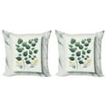 thumbnail image 1 of Ambesonne Eucalyptus Leaves Throw Pillow Cover 2 Pack, Minimal Botanical, 20", Reseda Green Yellow Grey, 1 of 1