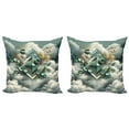 thumbnail image 1 of Ambesonne Eucalyptus Leaves Throw Pillow Cover 2 Pack, Rhombus Clouds, 24", Grey Teal Earth Yellow, 1 of 7