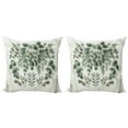 thumbnail image 1 of Ambesonne Eucalyptus Leaves Throw Pillow Cover 2 Pack, Weeping Wreath, 16", Ivory and Laurel Green, 1 of 1