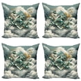 thumbnail image 1 of Ambesonne Eucalyptus Leaves Throw Pillow Cover 4 Pack, Rhombus Clouds, 16", Grey Teal Earth Yellow, 1 of 7
