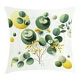 thumbnail image 1 of Ambesonne Eucalyptus Leaves Throw Pillow Cushion Cover, Boho Leaf Design, 20" X 20", Fern Green Yellow and White, 1 of 2
