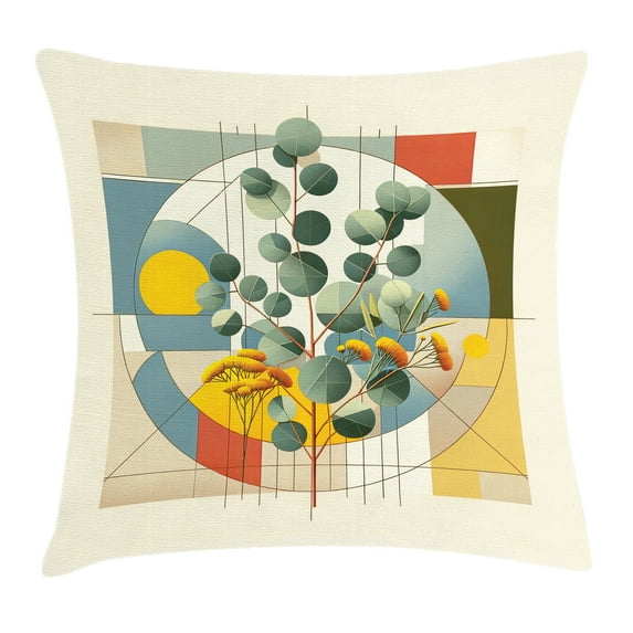 Ambesonne Eucalyptus Leaves Throw Pillow Cushion Cover, Classic Branches, 24" X 24", Laurel Green Multicolor