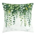thumbnail image 1 of Ambesonne Eucalyptus Leaves Throw Pillow Cushion Cover, Leafy Branches, 26" X 26", Fern Green Pastel Yellow, 1 of 2