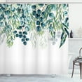 thumbnail image 1 of Ambesonne Eucalyptus Shower Curtain, Pastel Cold Color Leaf, 69"Wx75"L, Petrol Blue and Lime Green, 1 of 3