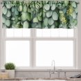thumbnail image 1 of Ambesonne Eucalyptus Valance Pack of 2, Jungle Tone Leafy Print, 42"X12", Pale Green Pale Teal, 1 of 5